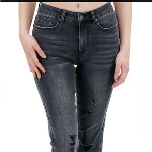 straight leg cropped denim